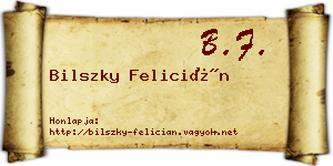 Bilszky Felicián névjegykártya